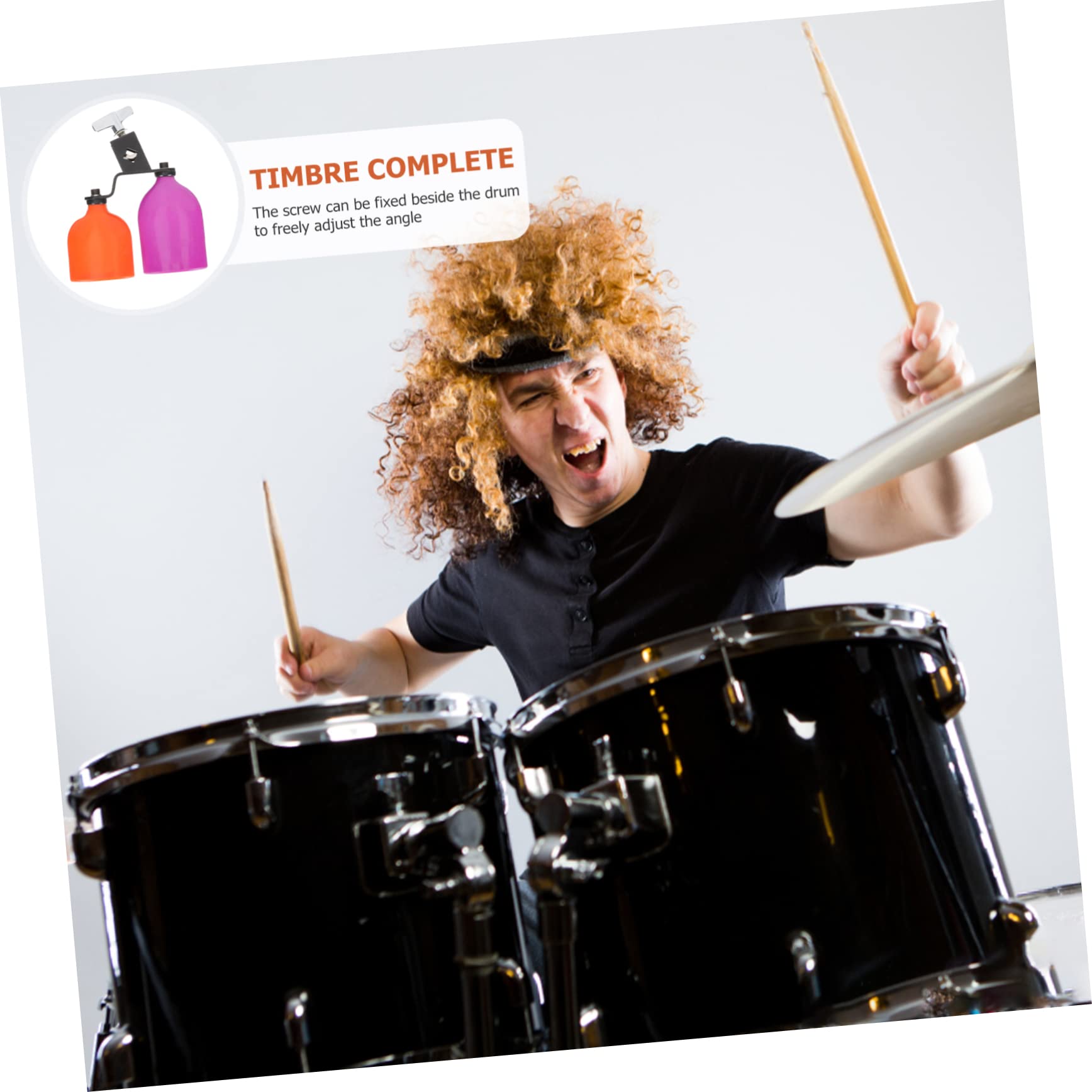SUPVOX Drum Kit for Boys and Girls Block Drum High Low Tone Cowbell Creative Design Portable