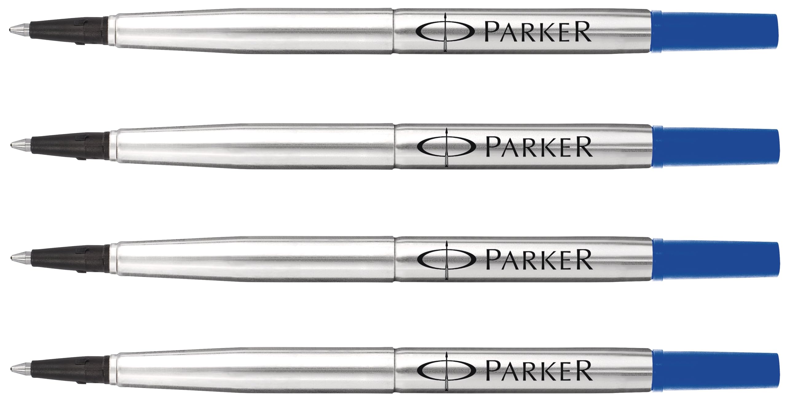 Parker Quink Original Rollerball Pen Ink Refills - Medium Point 0.7mm - Blue Ink - Pack of 4