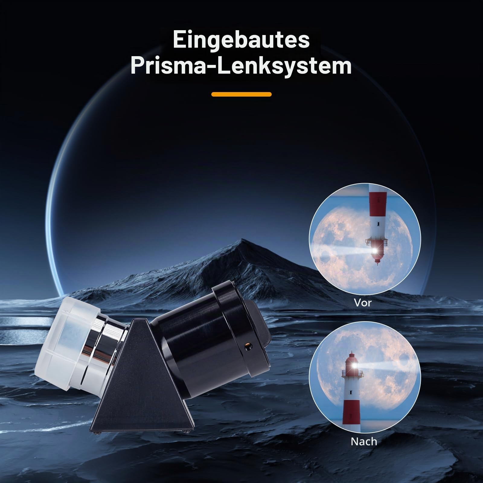 Svbony SV221 Teleskop Zenitspiegel, 1,25 Zoll 45° Aufrichtendes Diagonal Prisma, Aluminium Stern Zenitspiegel Okularadapter für bodengestützte astronomische Beobachtungen