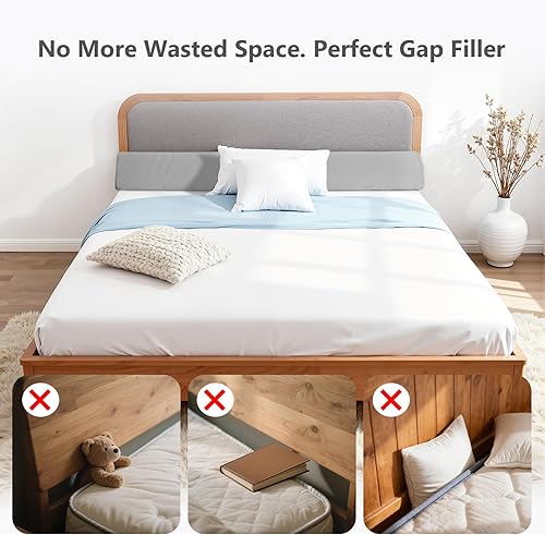 Miniatura 2 de DUMOS Almohada de cuña de cama para cabecero, espuma de alta densidad rellena huecos (0-8 pulgadas) entre el colchón y la cabecera, almohada de cuña