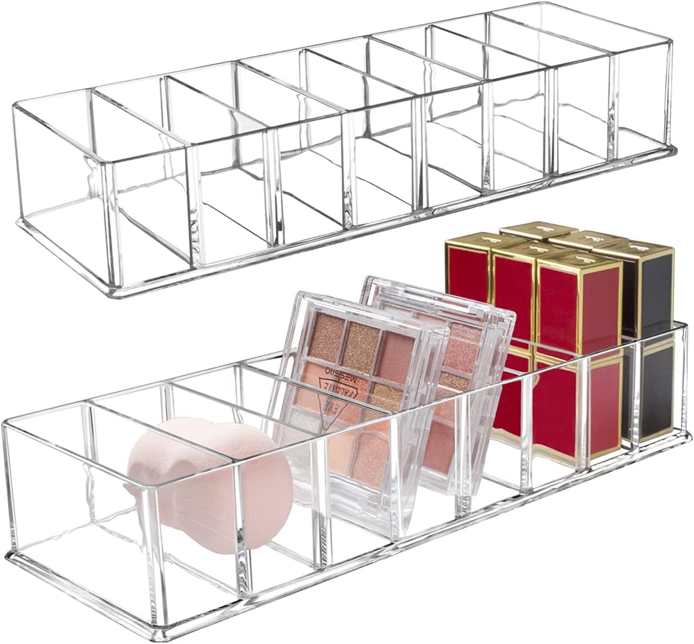 STYLIO Stackable Clear Acrylic Drawer Organiser, Makeup Organiser