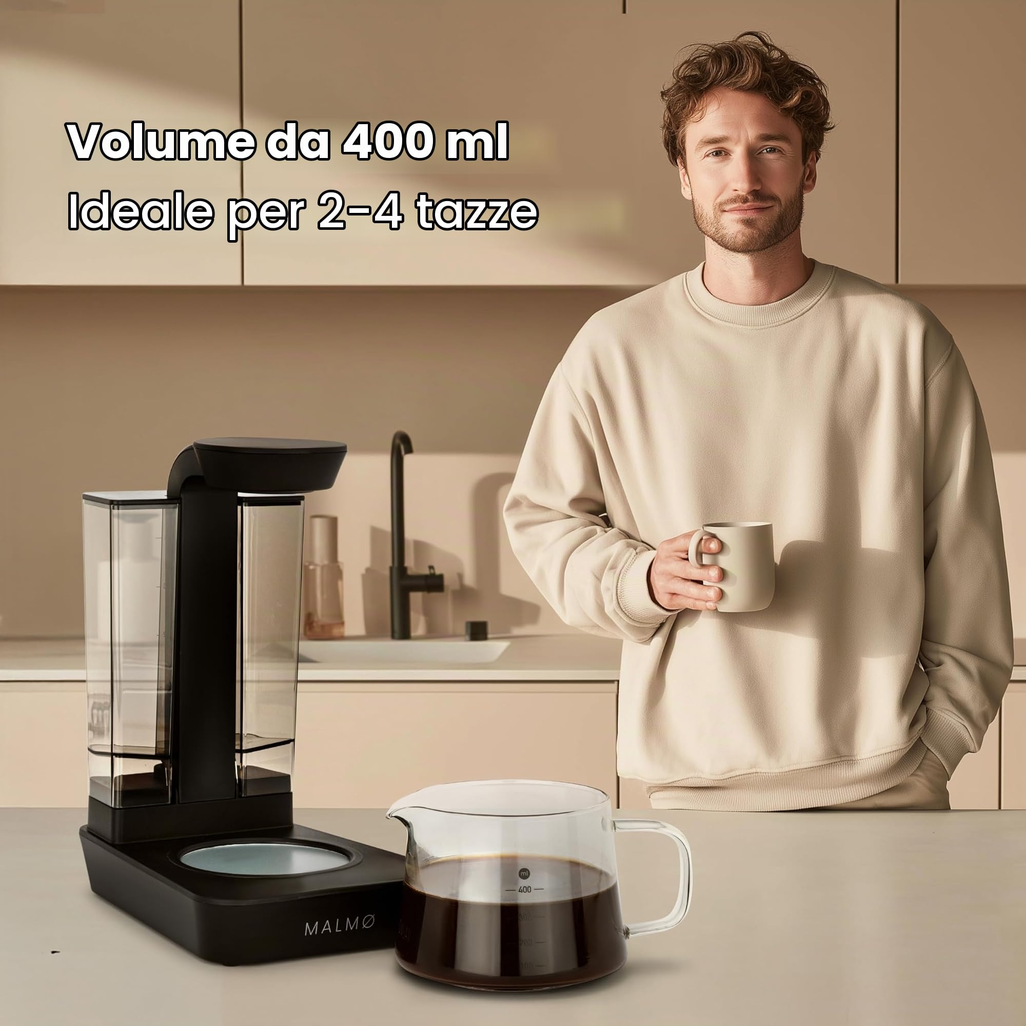 MALMØ Macchina da caffè con filtro elettrico (nero, 400 ml)