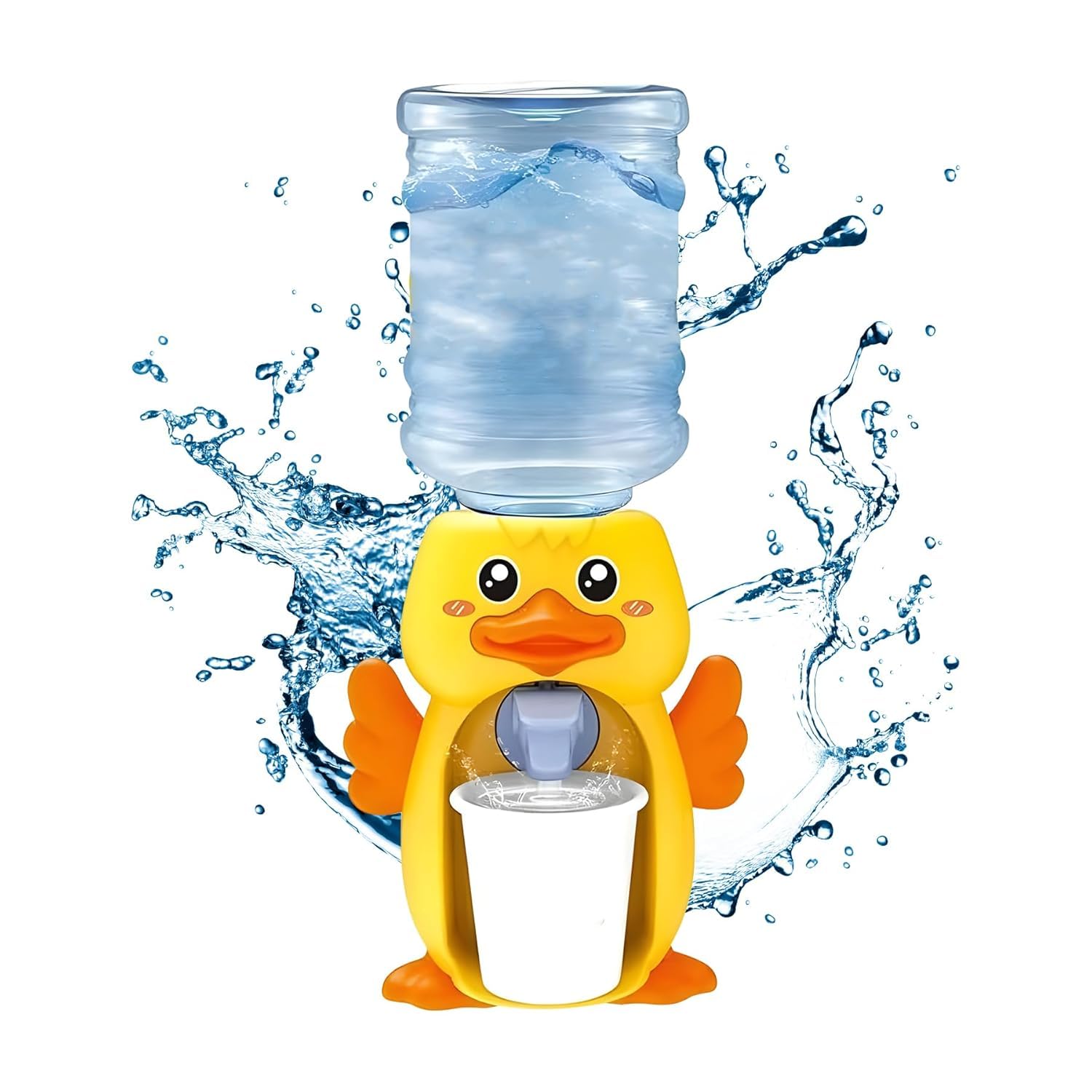 Duck Shaped Mini Water Dispenser for Kids, Cute Animal Design,Water Machine Toy, 18 cm Height, Portable Drink Dispenser with Cup-image-32