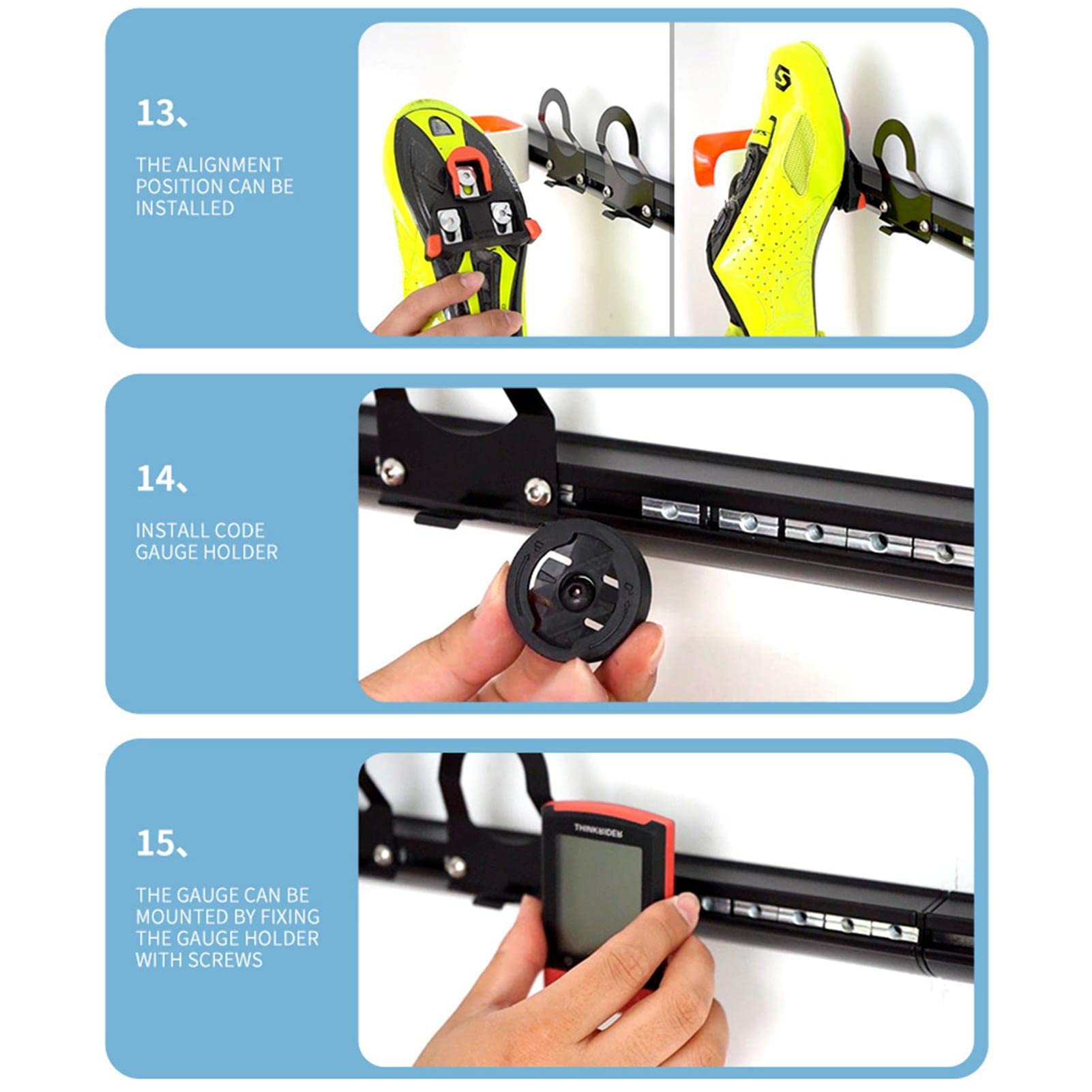 Portabici Da Parete Orizzontale Con Ripiano E Ganci – Per Garage, Cantina, Casa (Nero, 14.87 Lbs)