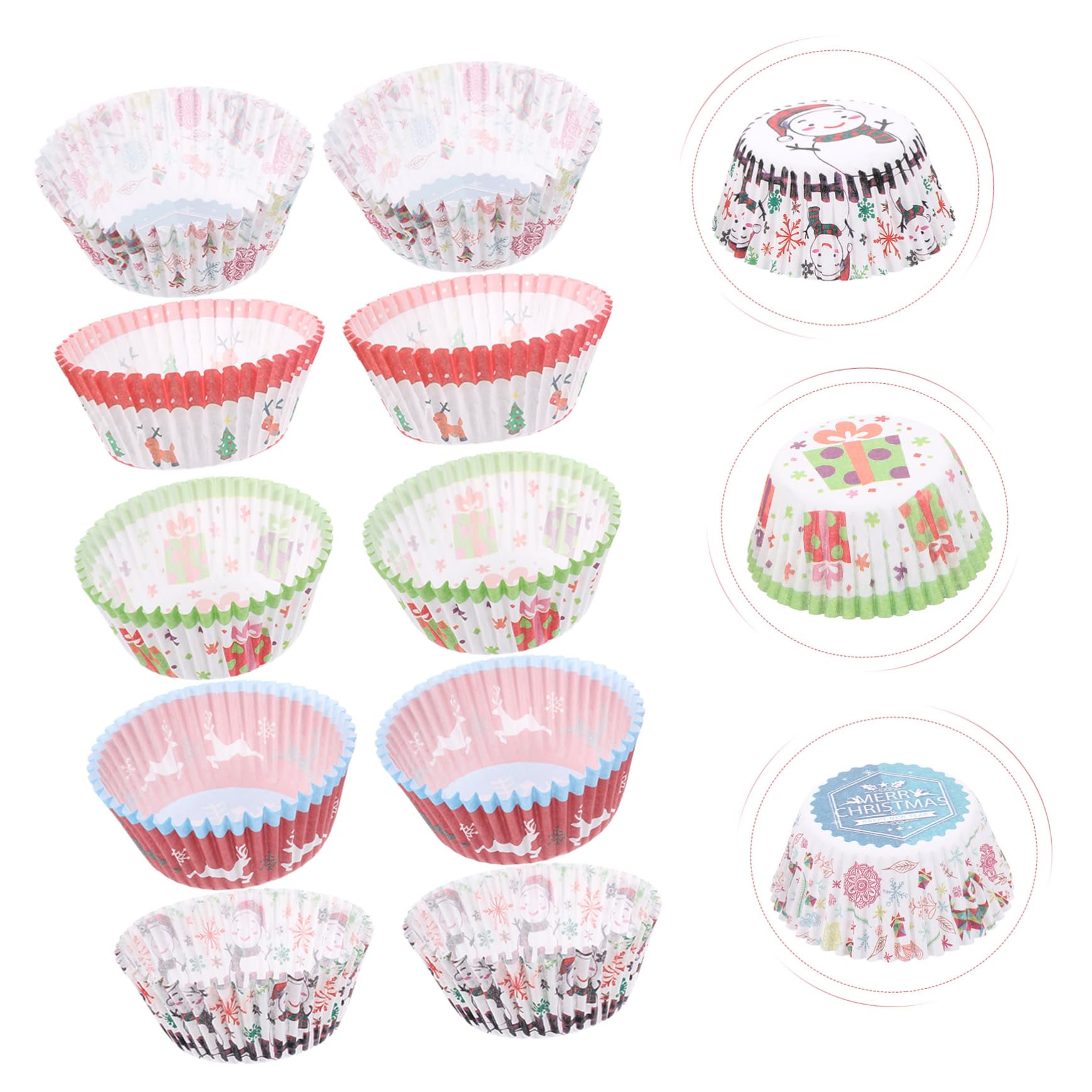 Cabilock 4 Sätze Kuchen Deckel Muffinförmchen Für Cupcakes Cupcake-liner Waffeln Muffinförmchen Backen Cupcake -stand Drehscheibe Dessertbecher Muffins Ofen Backzubehör Papier 500 Stück * 4