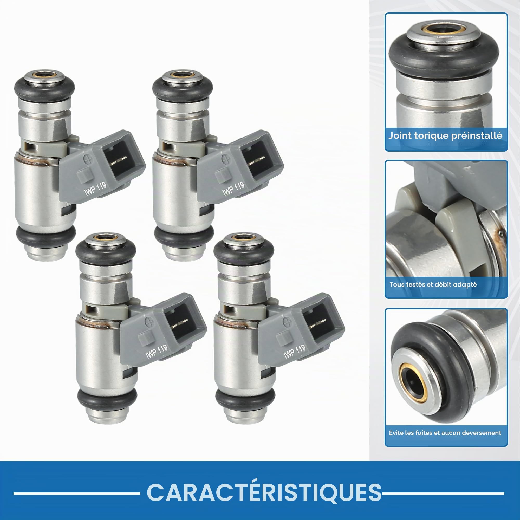 A ABSOPRO Injecteur De Carburant Pour Ford Ka 2002-2008 1.3 4 Pièces