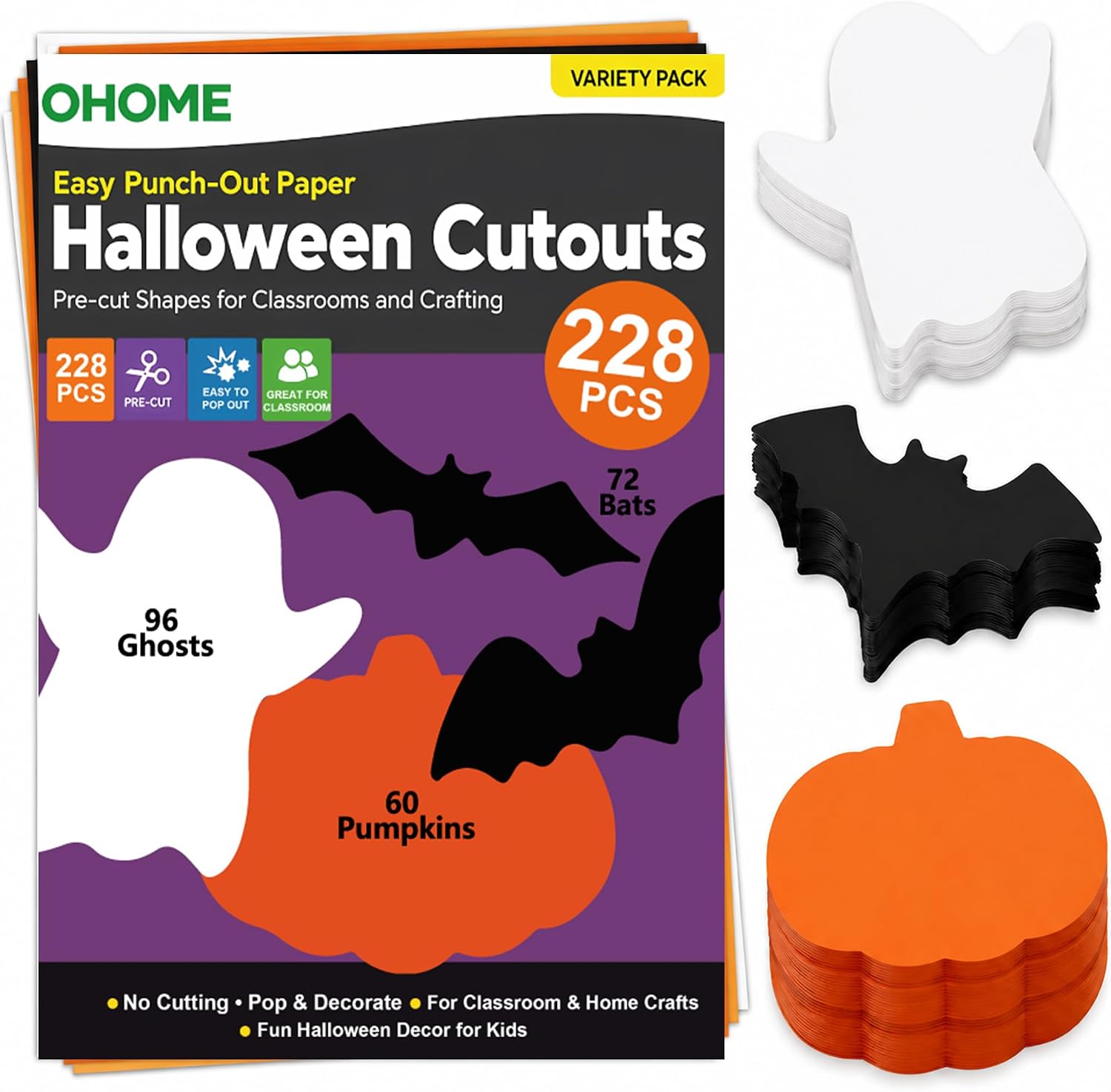 Thanksgiving Crafts for Kids - 300 PCS Fall Leaves Cutouts Pre-Cut Set