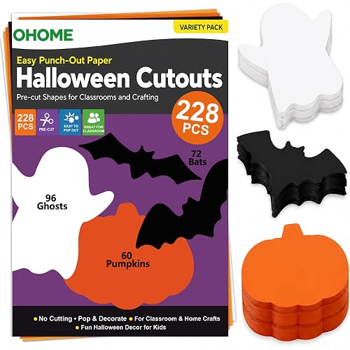 Halloween Crafts for Kids - 228PCS Halloween Cutouts Pre-Cut Set