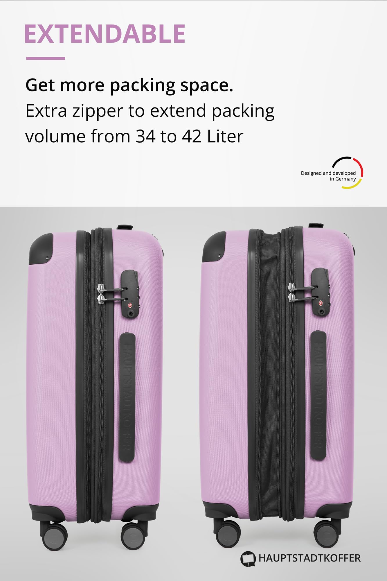 HAUPTSTADTKOFFER - Spree - Maleta rígida, Trolley expandible, Equipaje de Viaje, 4 Ruedas Dobles, TSA, 65 cm, 74 litros, Champán — view 387