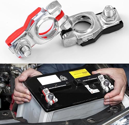 Miniatura 3 de 1 par de terminales de batería positivos y negativos, conectores de terminal de batería, terminales de batería de poste superior, accesorios de