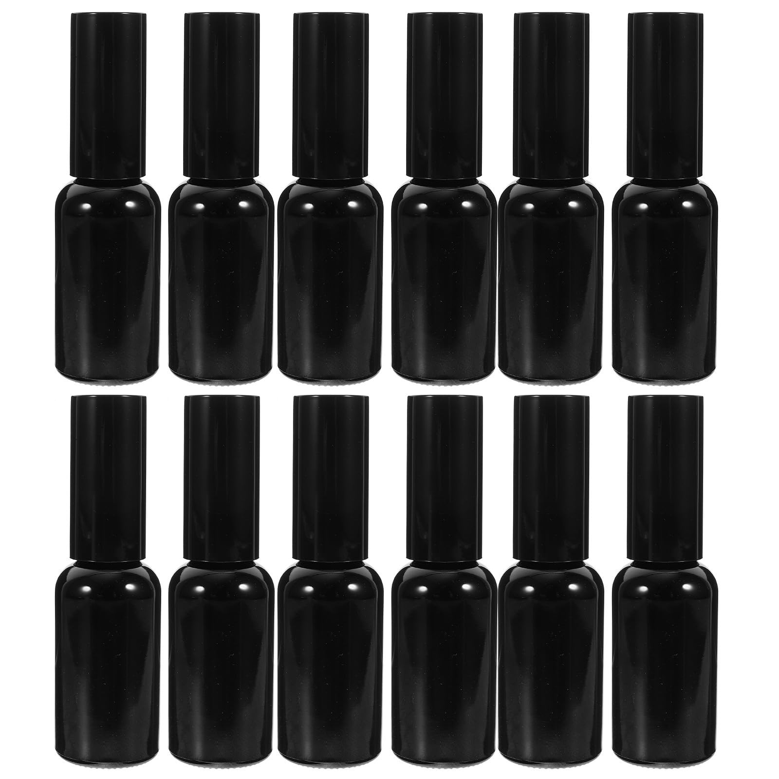 12 Piezas Botella Atomizador de Aceite Esencial Frasco de Perfume de Vidrio 30ml Negro 12 Piezas, Control de Dosis, para Perfume y Aceites Esenciales, Viaje y Cosmética