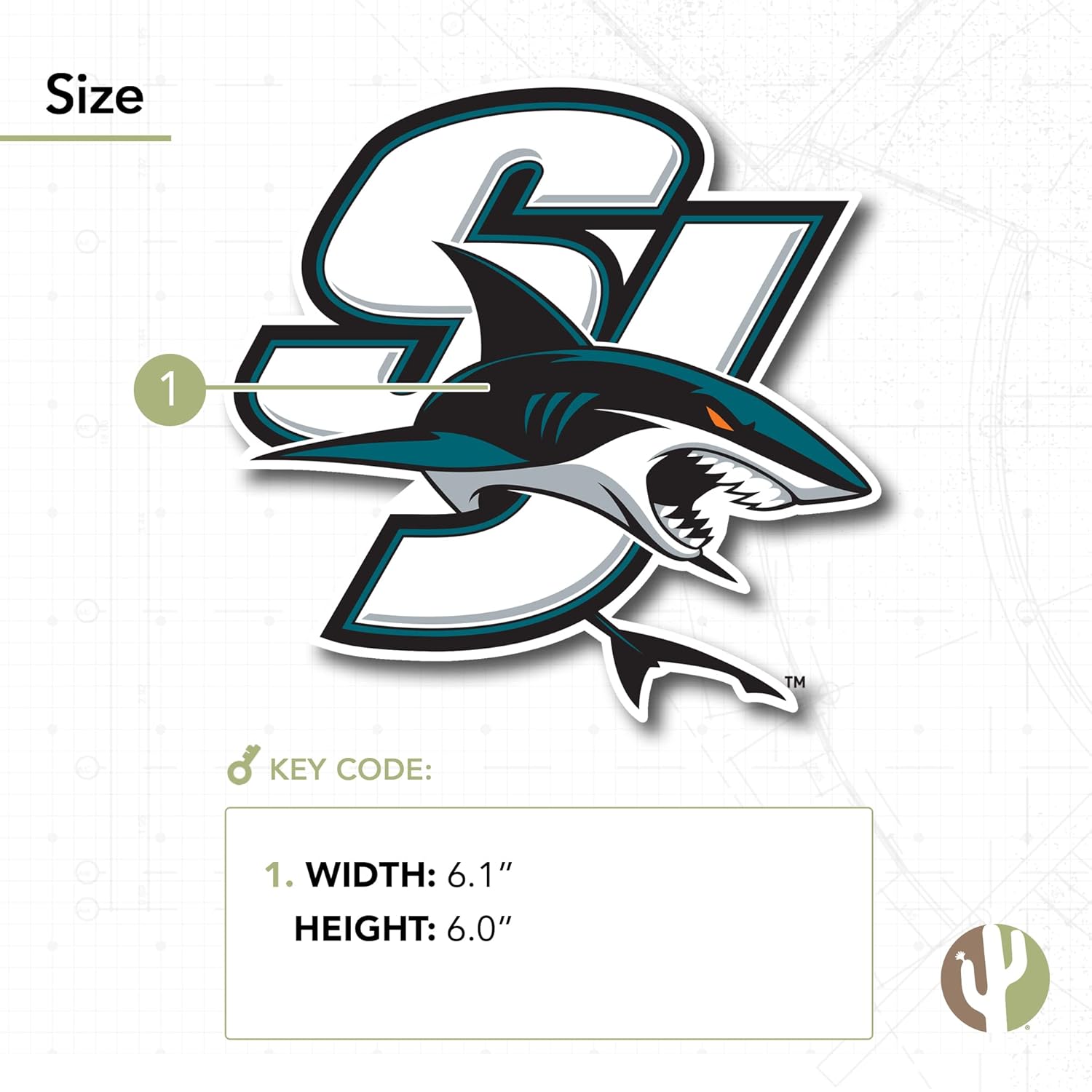 Desert Cactus San Jose Sharks Team NHL National Hockey League Sticker Vinyl Decal Laptop Water Bottle Car Scrapbook (Individual E) - Image 2