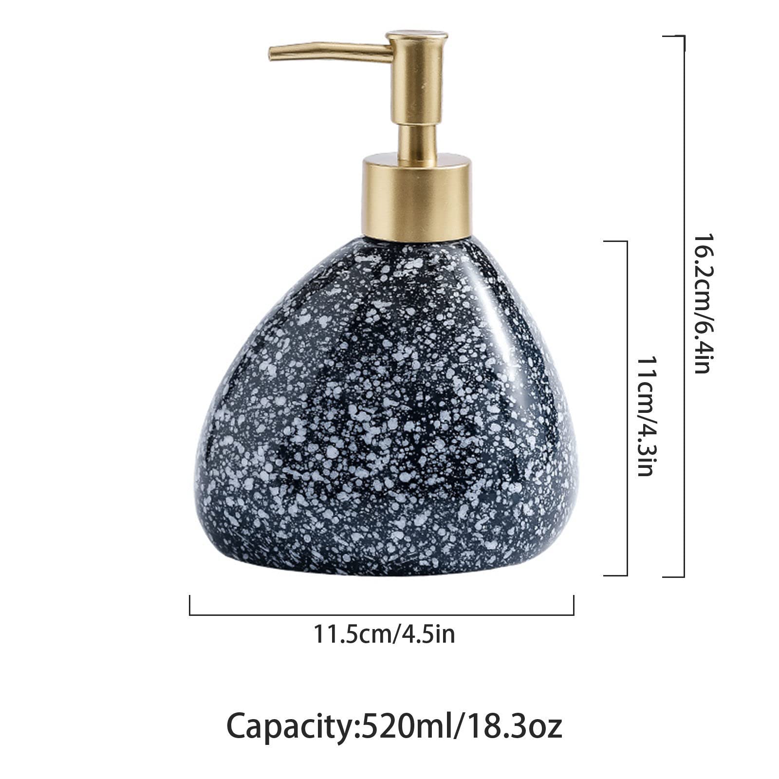 Dispenser di sapone,Dispenser di sapone in stile giapponese, Dispenser di lozione for pompa a gradiente in ceramica, Dispenser di sapone for le mani ricaricabile, for lavello da cucina, Bagno-Mo Yun b