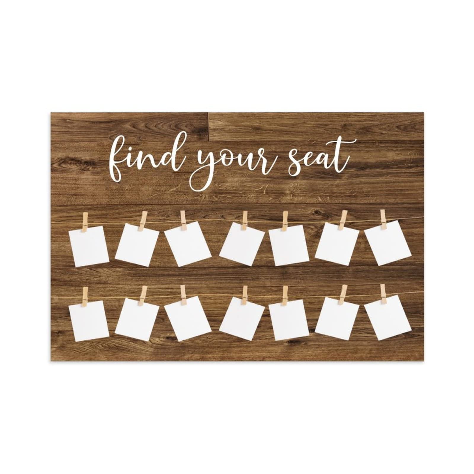 Hochzeitsschild mit der Aufschrift "Find Your Seat", rustikales Hochzeitsschild, Holzschild, Sitztabelle, Hochzeitsdekoration, 50,8 x 76,2 cm
