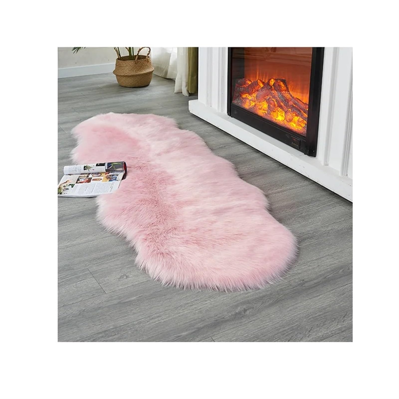 Tapis de sol en peluche moquette moelleuse rose 60x90cm pour chambre et salon