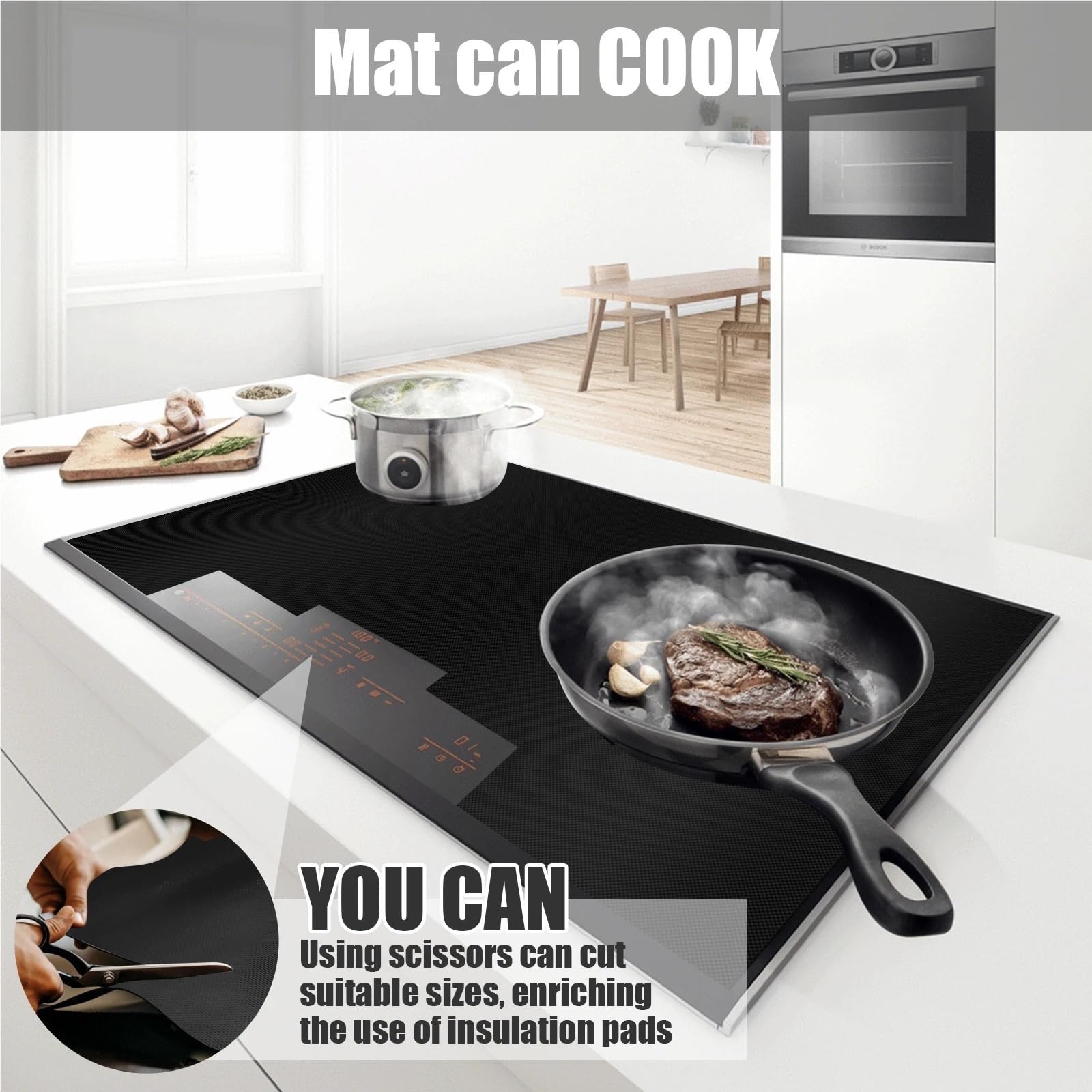 Cubierta de Cocina de inducción, Estera de Silicona, Cubierta de Estufa eléctrica Antideslizante Grande, Protector de Placa de Cocina for Estufa de inducción, Dispositivo de Cocina(52x78cm)