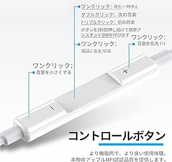 Amazon.co.jp: 【MFi認定】 iphone14 有線イヤホン アップル純正C100