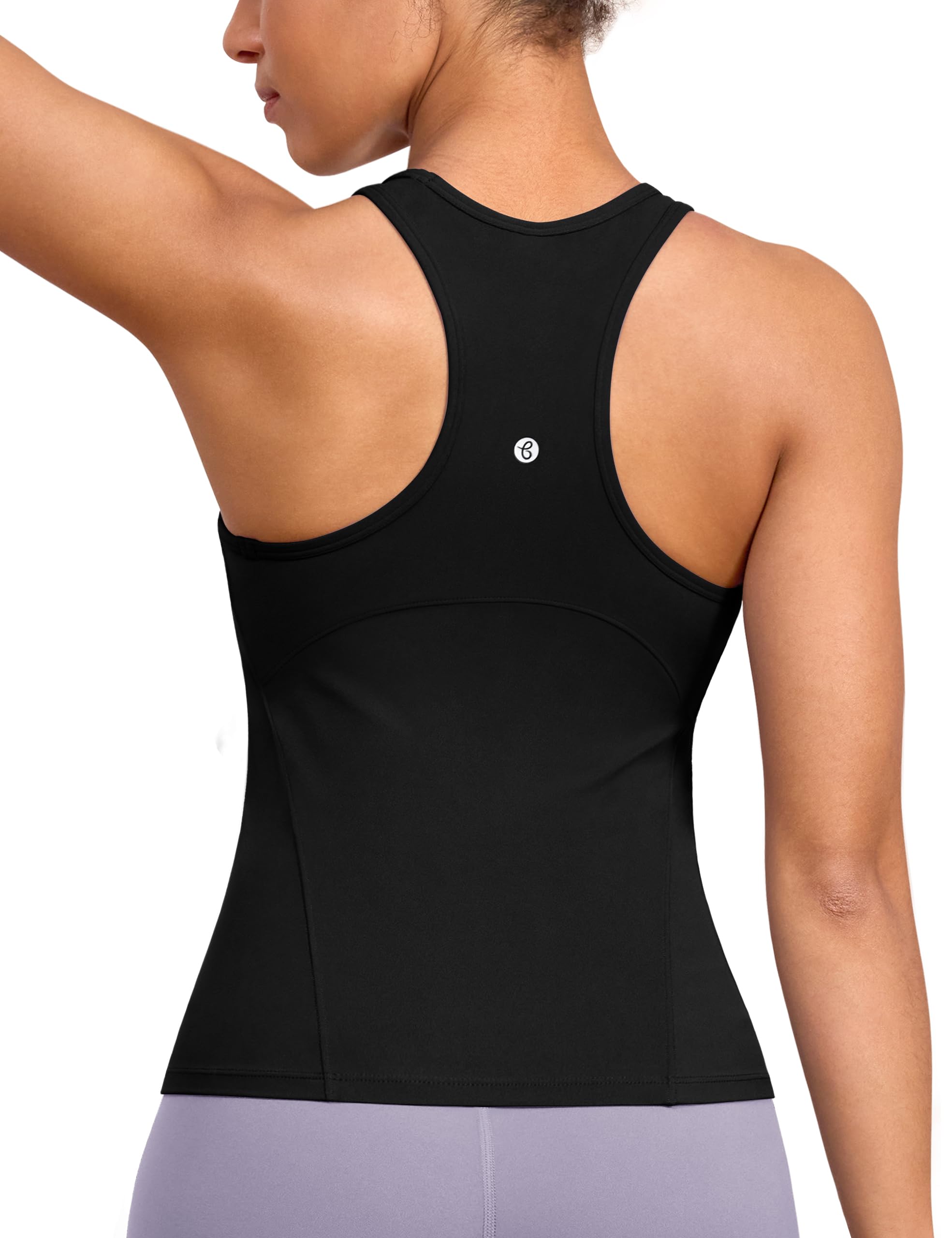 BAYDI Clouduxi Racerback Yoga Tank Top Damen Sport Tops Fitness Blickdichte Oberteile High Neck Running Tanktops Fitness Sporttop