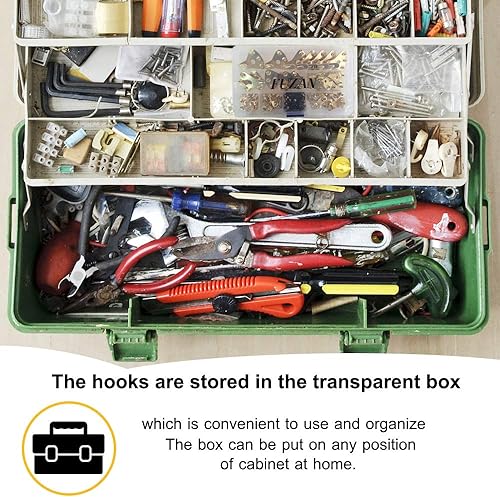 Miniatura 8 de Kit de 125 piezas para colgar cuadros resistentes con clavos para madera/paneles de yeso, perchas profesionales para lienzo, cuadros de oficina,