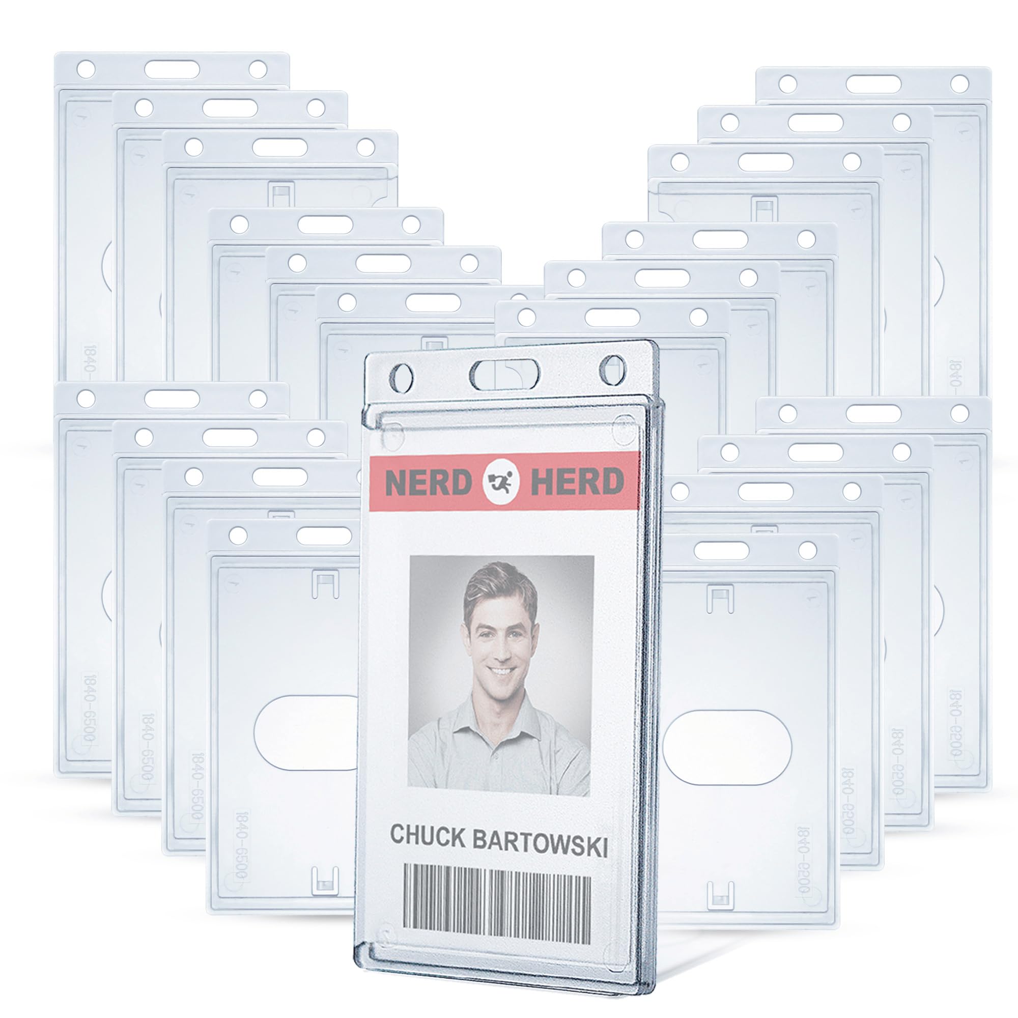 Amazon.com : Bestom 50 Pack Frosted Clear Vertical Hard Plastic ID