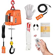 3 in 1 Electric Hoist Winch,2200 lbs Manual/Wired/Wireless Remote Control,110/120V Portable Pure Copp Electric Winch Crane, 25ft Lifting Garage Lifter for Garage, Factory, Warehouse, Balcony