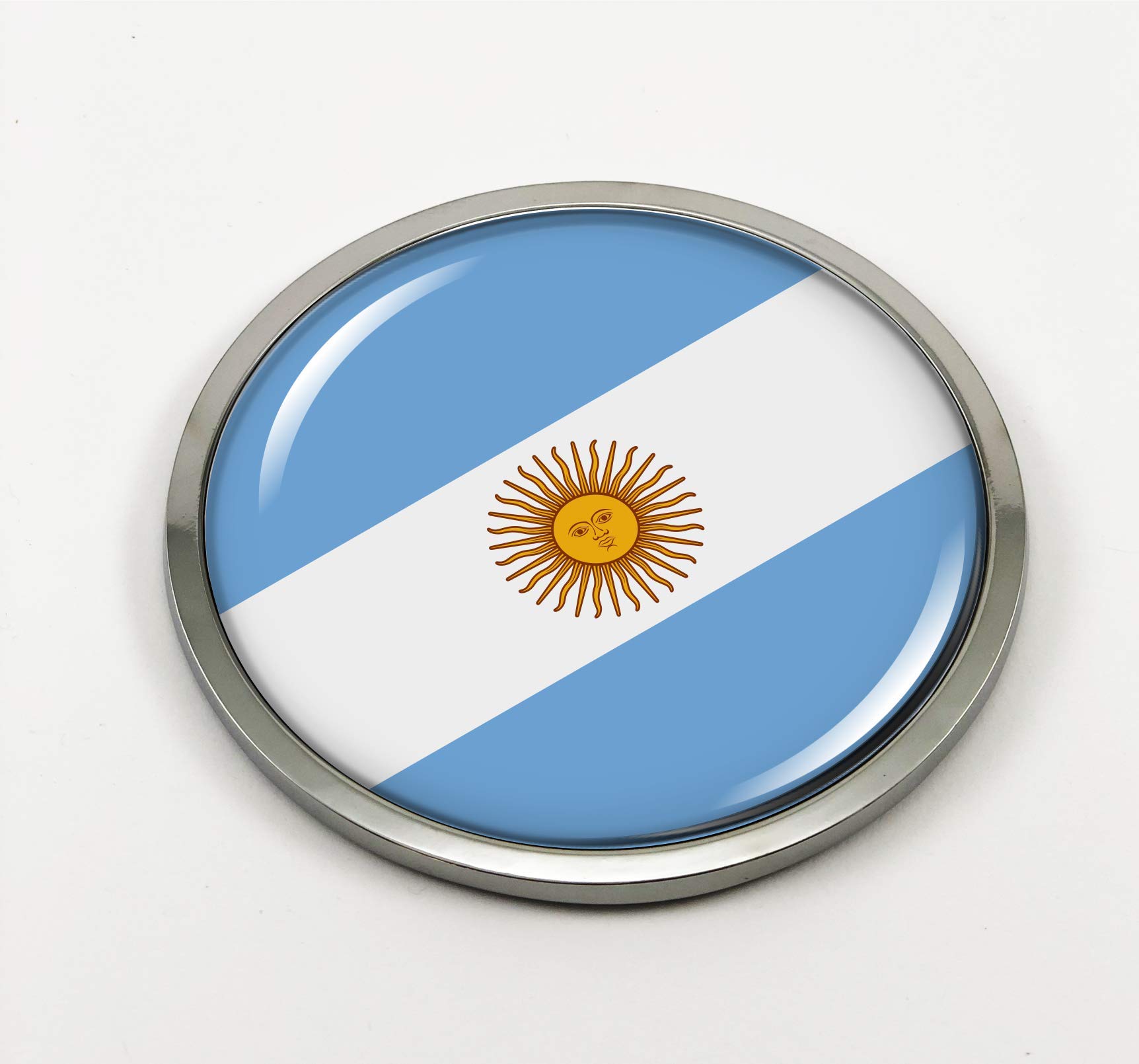 BestLicensePlateFrames Flag of Argentina | 3D Domed CAR Emblem Badge Sticker Ro - Picture 1 of 12