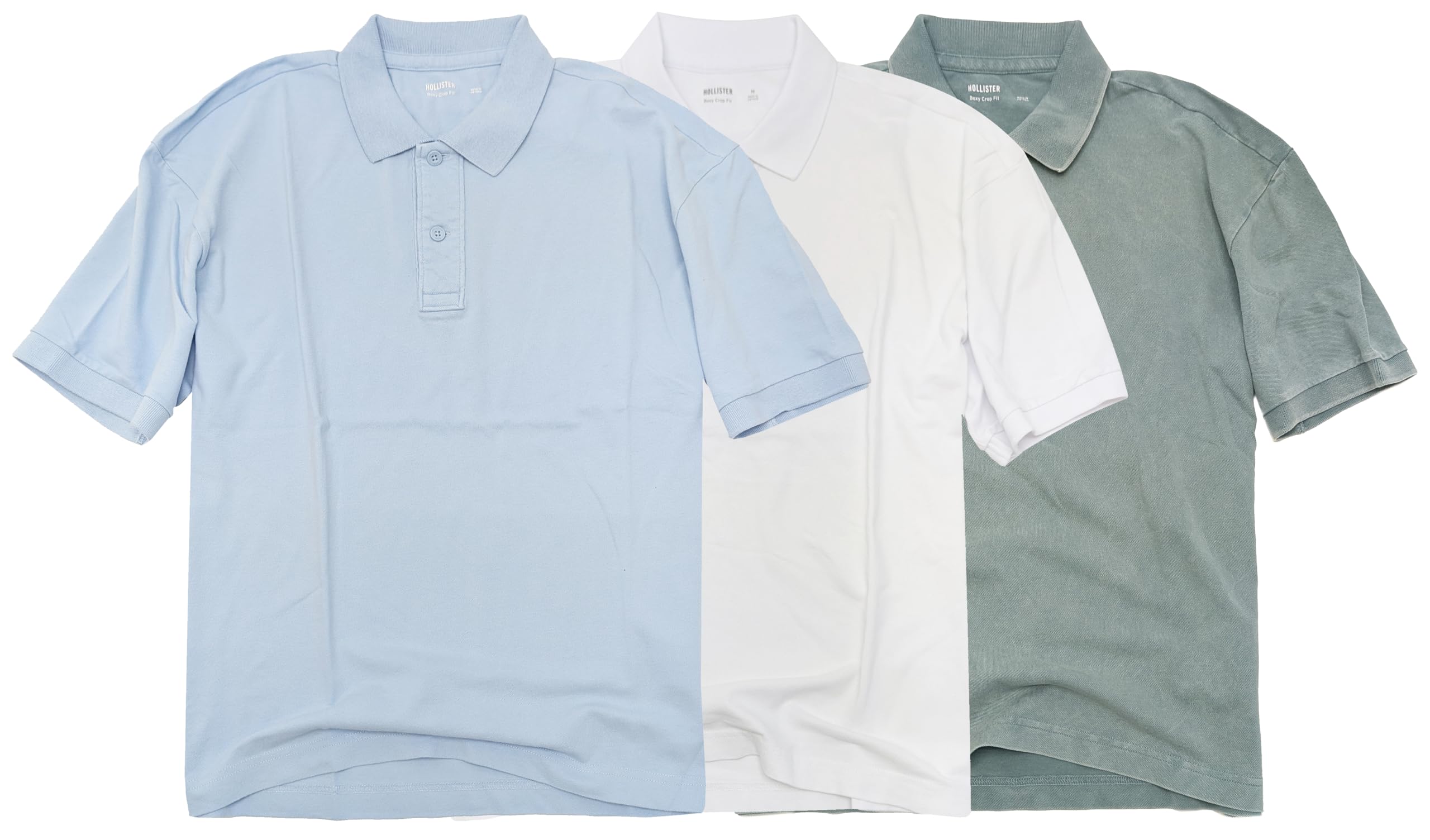 Camisa polo corta Hollister California para hombre de tela de piqué calce cuadrado HOM-1 - Imagen 20 de 34
