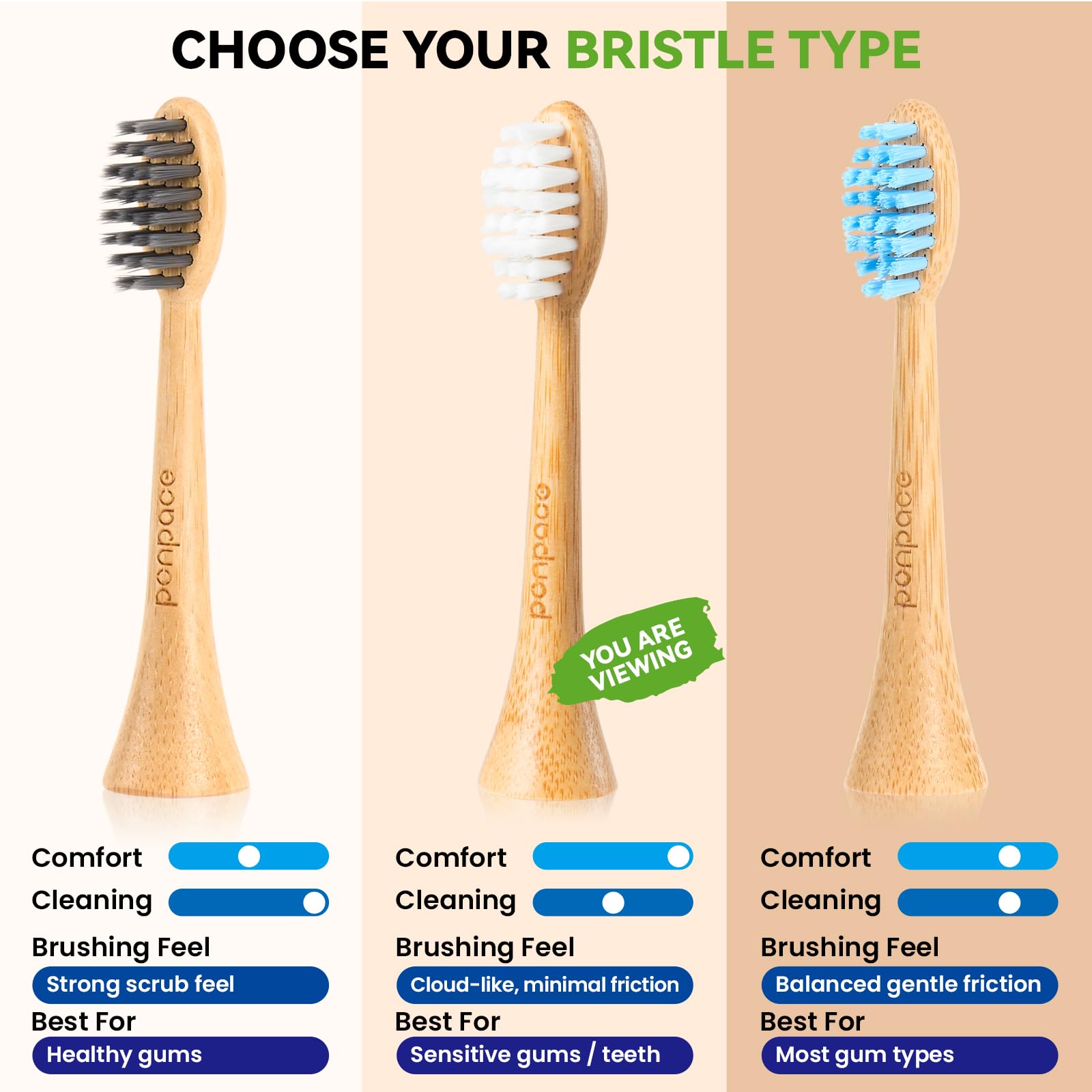 Cabezales de repuesto de cepillo de dientes eléctrico de bambú con cerdas a base de plantas, 8 unidades, compatibles con Philips Sonicare (cerdas onduladas extra suaves)