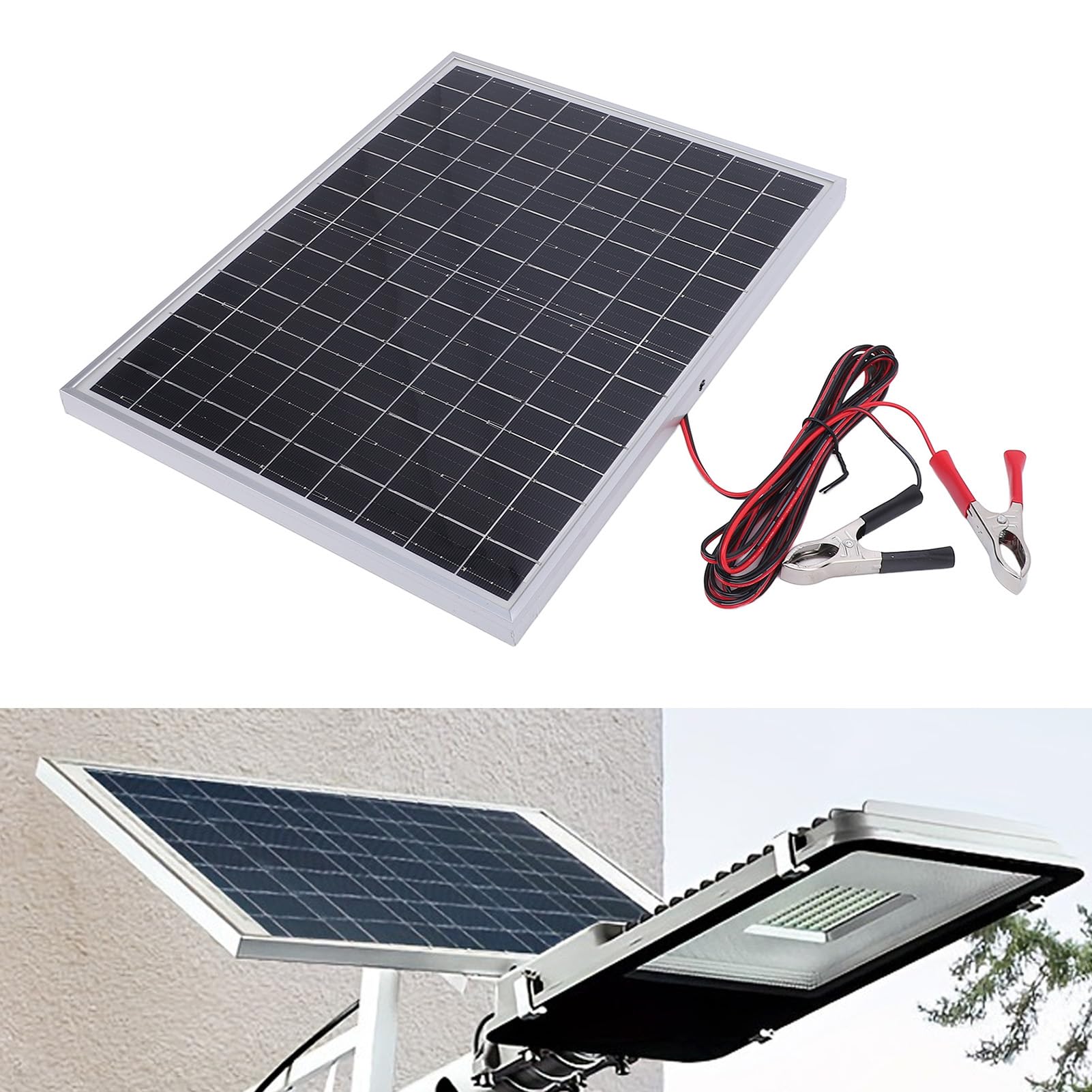 Paneles Solares Portátiles, 15W 12V 24V Kit de Panel Solar Adaptativo Automático con Controlador de 60 A, Paneles de Cargador Solar A Prueba de Agua para Camiones de Casas