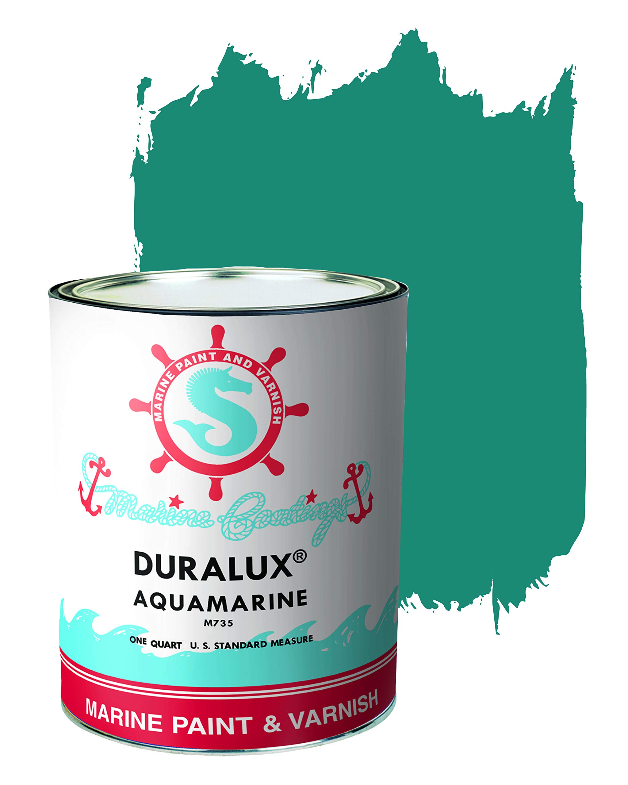 Buy Duralux Marine Enamel, Aquamarine, 1 Quart, Topside Paint for Boats