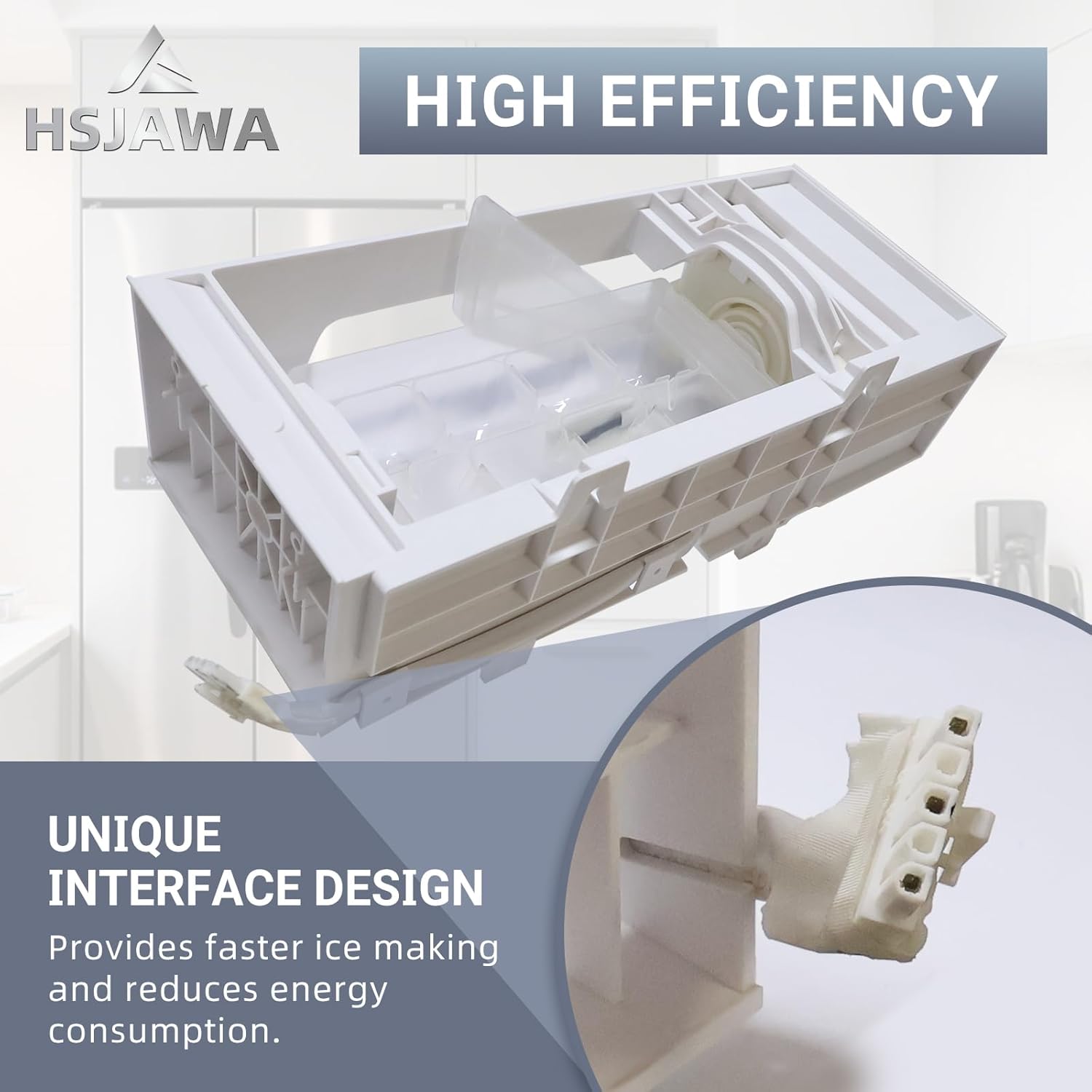 W11546935 Refrigerator Ice Maker with 5-Pin Male Connector W11359448 Ice Maker Assembly Fits for Whirlpool Amana Kenmore Replaces W11700250 W11633658