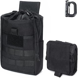 WYNEX Molle Dump Pouch, Tactical Slingshot Ammo Pouch Foldable Mag Dump Pouch Magazine Utility Roll Up Wiast Bag Drawstring for Belt Pack Accessories
