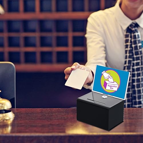 Miniatura 8 de Kyodoled Caja de sugerencias con cerradura montada en la pared, buzón de correo, tarjetas de buzón de llaves, caja de seguridad, urna, caja de