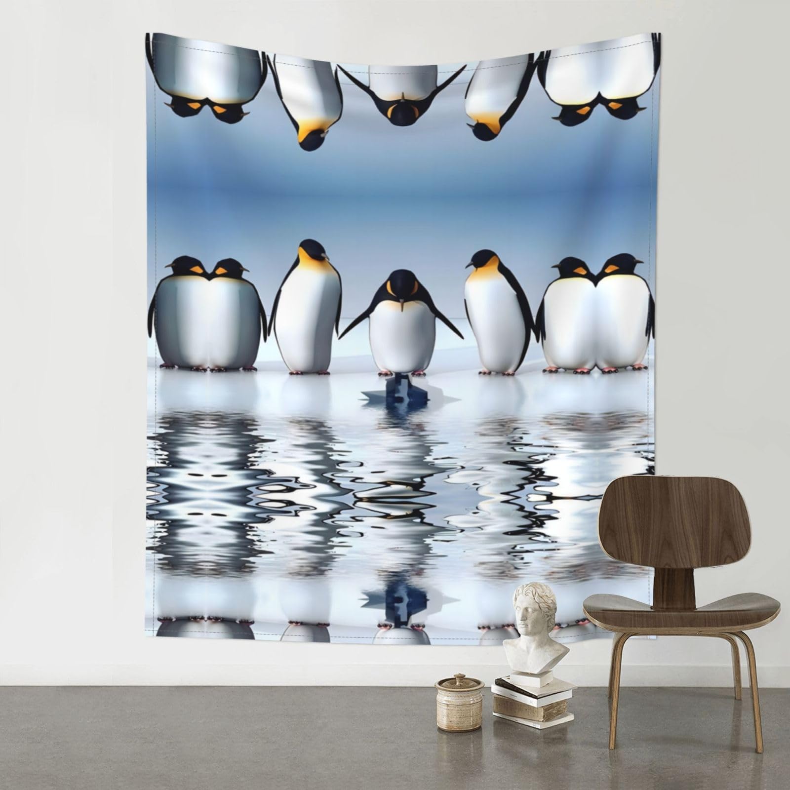 YYHWHJDE Penguin Prints 60x51in Wall Tapestry – Dreamy Bohemian Throw Blanket for Bedroom, Dorm Room & Aesthetic Living Space Decor