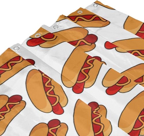 Miniatura 8 de PAILON Hot Dog Plastic Shower Curtain Liner 60x72in Extra Long Shower Curtains for Bathroom Clearance Set with Hooks Cortinas De BañO, Waterproof