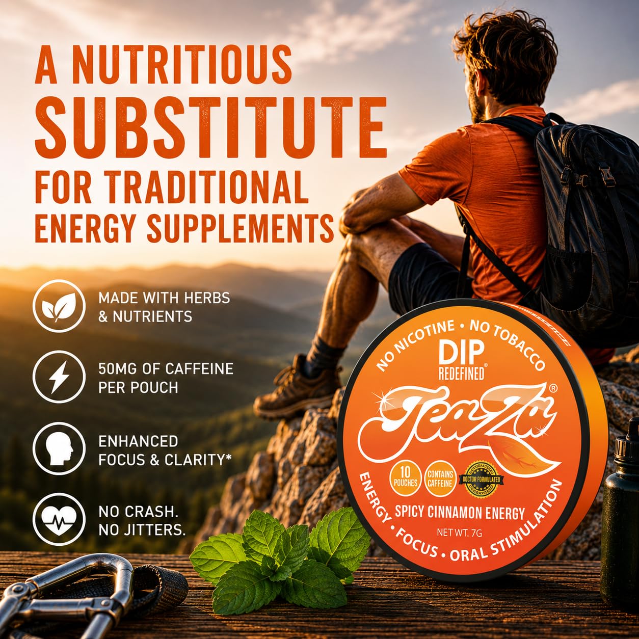 Amazon.com: TeaZA Herbal Energy Pouch Spicy Cinnamon Flavor