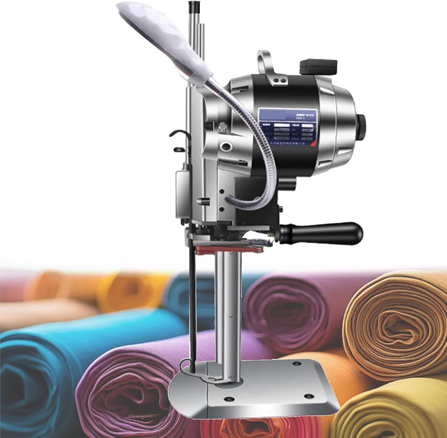 Industrial Vertical Straight Knife Electric Cloth Cutter, Fabric Cutting Tool for Garment, Curtain, Leather Paper, Heavy Duty Stable Base, Professional Sewing Workshop Equipment(6in)