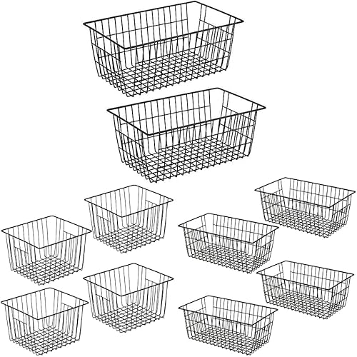 SANNO Organizador de cesta para congelador, divisor de almacenamiento de alambre de metal para refrigerador, cesta de alambre organizador de