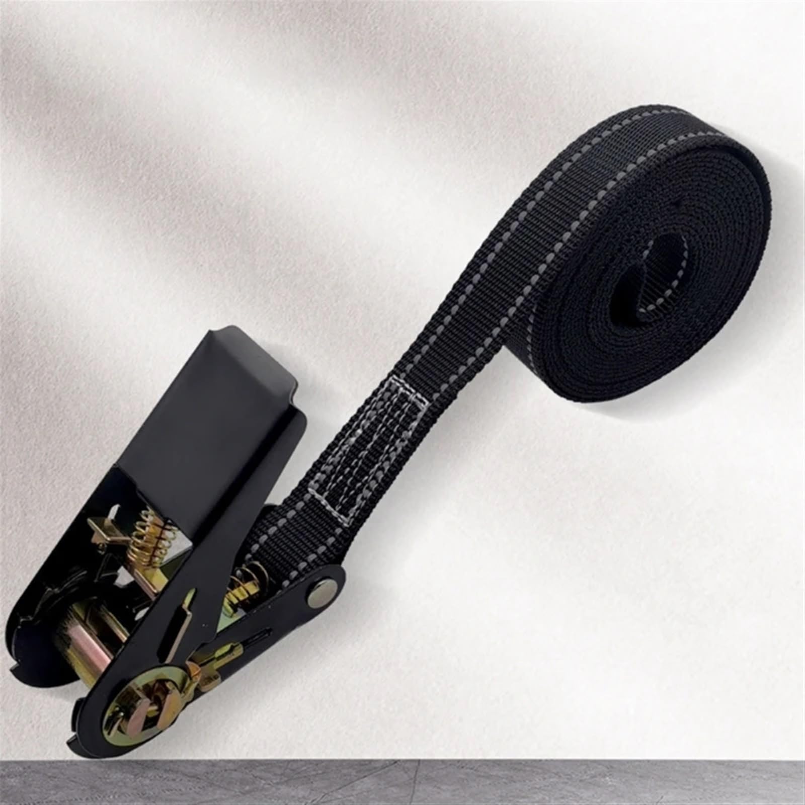Correa de trinquete 800kg(1700lbs), Correa Amarre Carga con Fuerza tracción for asegurar Cargas fáciles, cinchas for portaequipajes Techo Alta Resistencia(Black 4 M)