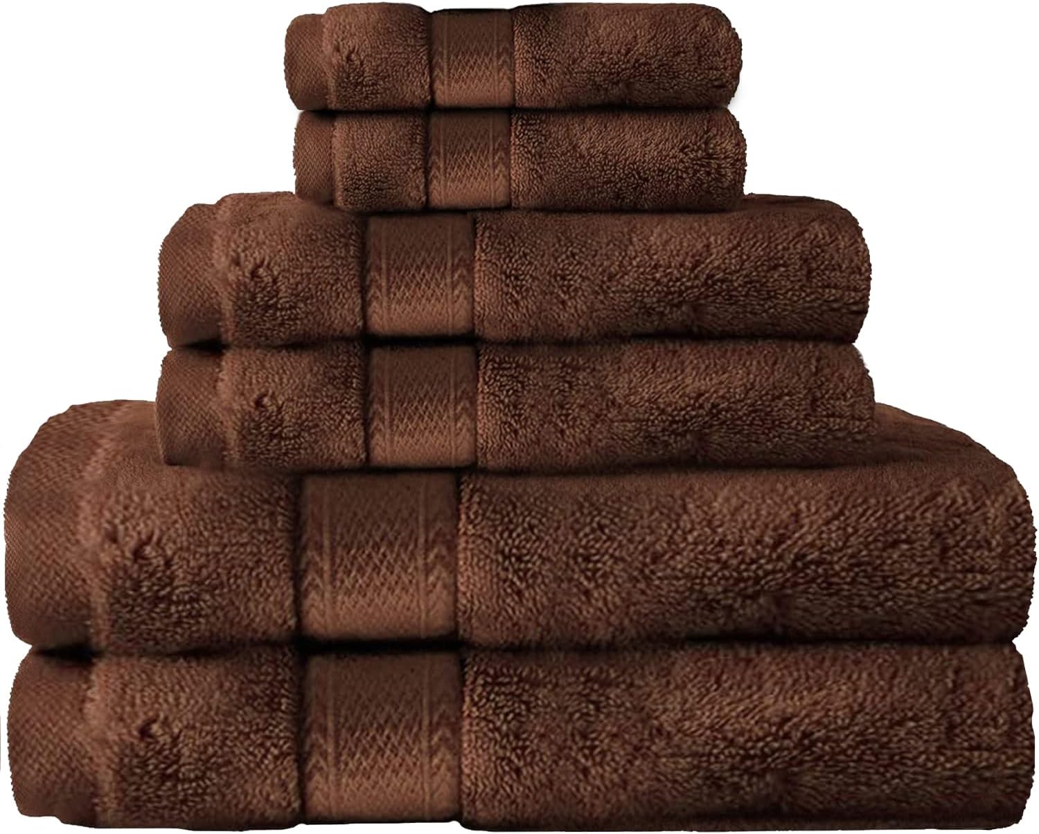 Canadian Linen Brown Economy Bathroom Towel Set, 6 Pack, 2 Pieces 26”x52” 500 GSM Bath Towels 2