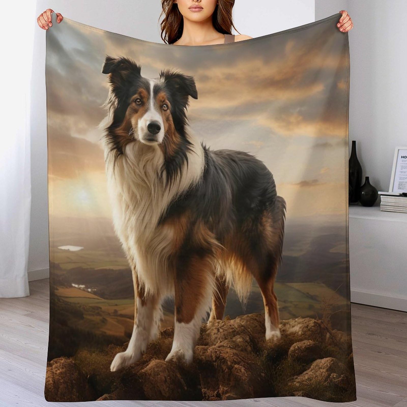 Ggjjtt Boys Border Collie-1 Border Collie Blanket Soft Cozy Blanket Throw Couch Bed Print Couch And House Decor Throws For Sofa For Kids Girls, 150×200Cm