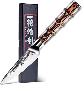 3.5" Paring Knife, Kitchen Paring Knives, HC German Stainless Steel, Hammered...