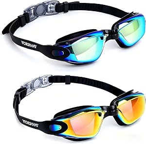 Adult Swim Goggles 2 Pack Anti Fog Swimming Goggles, No Leaking UV Protection Pool Goggles for Men Women Youth