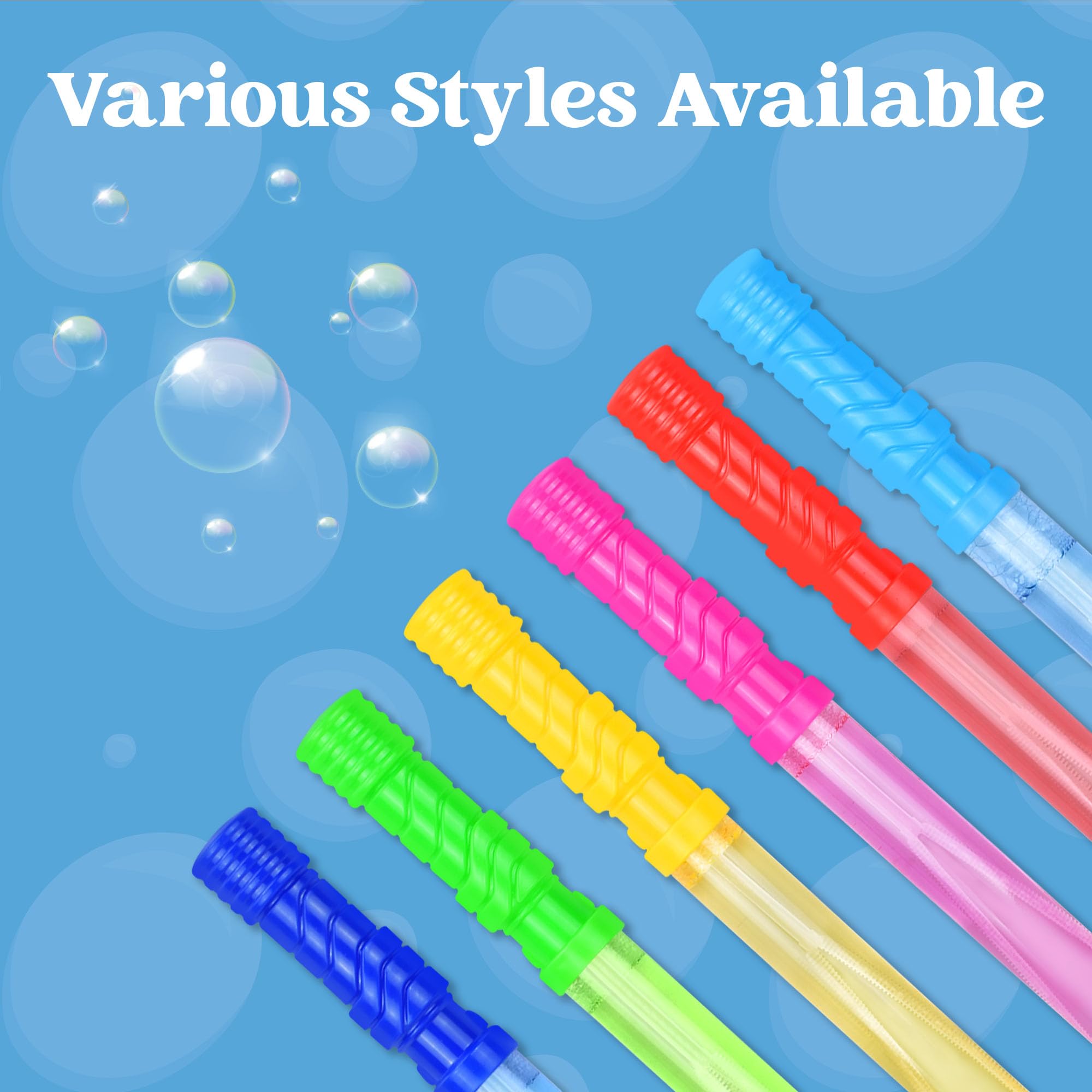 JOYIN 12er 35.6cm Seifenblasen Set (118ml je Stab) mit 12 Beutel Seifenblasenflüssigkeit, Seifenblasenstab mit Griff (1 Dutzend) für Hochzeit Geburtstag Party Taufe Valentinstag