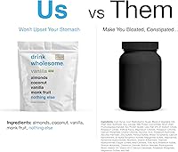 Vista 6 de drink wholesome Proteína vegana de almendras de chocolate en polvo para estómagos sensibles Proteína integral mínimamente procesada Sin