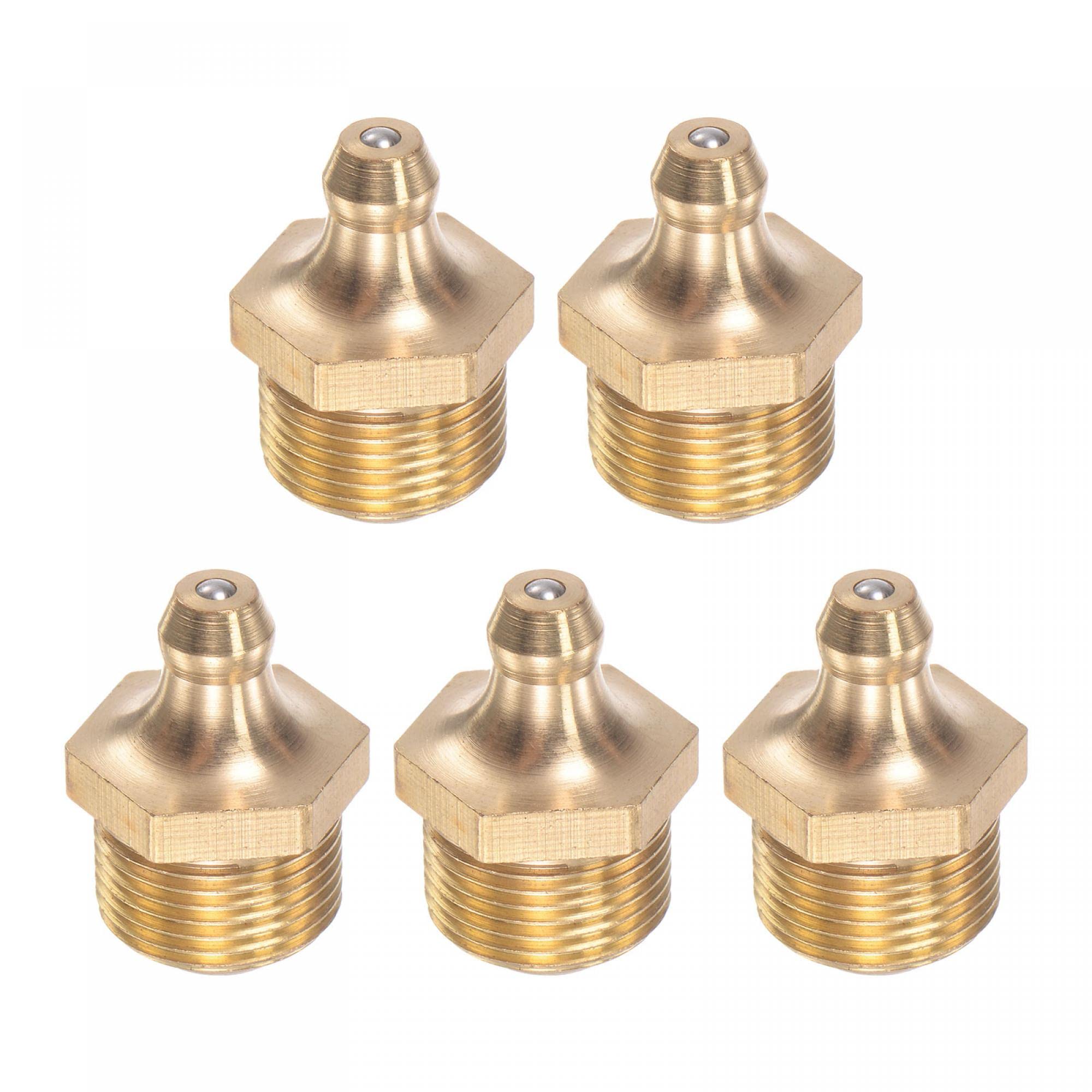 Accesorios de fijación de grasa M14 x 1 mm de latón uxcell de alta resistencia, 5 piezas