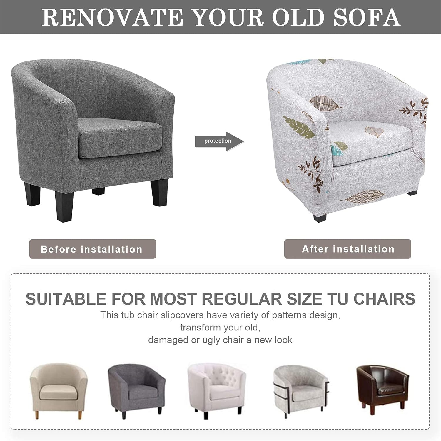 Buy Searchi Stretch Club Chair Slipcover 2 Piece Buy Searchi Stretch Club Chair Slipcover 2 Piece