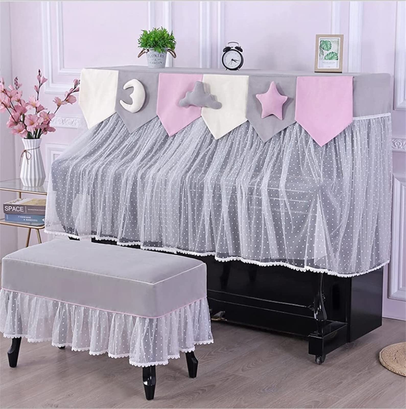 Housse De Protection Complète Pour Piano Droit - 153 X 60 X 110 Cm, Tissu Oxford 420D Étanche à La Poussière - Blanc