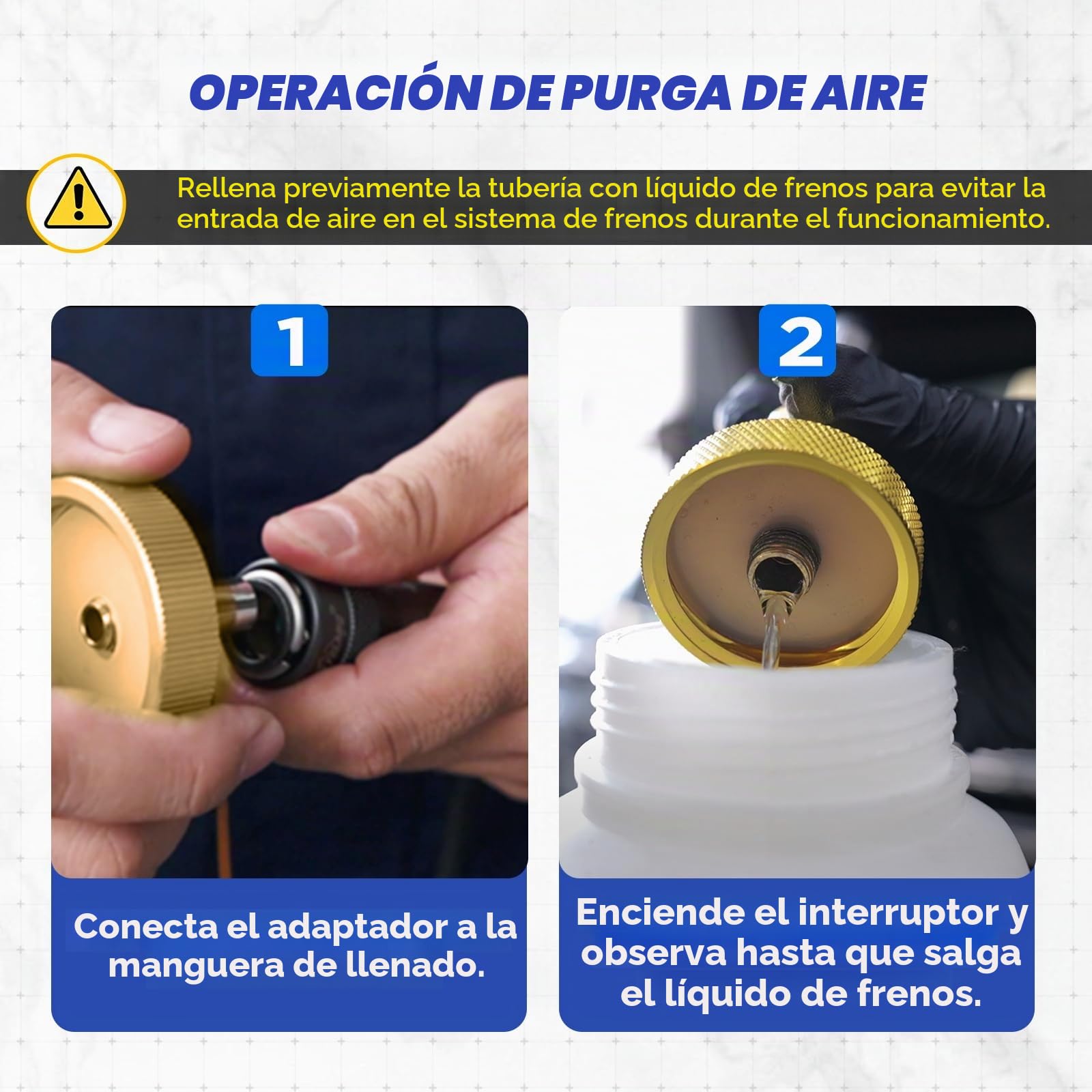 110V/220V Purgador Frenos Coche Eléctrico 0~3 Bar Sangrador Liquido Frenos Herramientas Automotrices Sangrado Sistema Frenos con 7 Adaptadores Compatible con Benz BMW