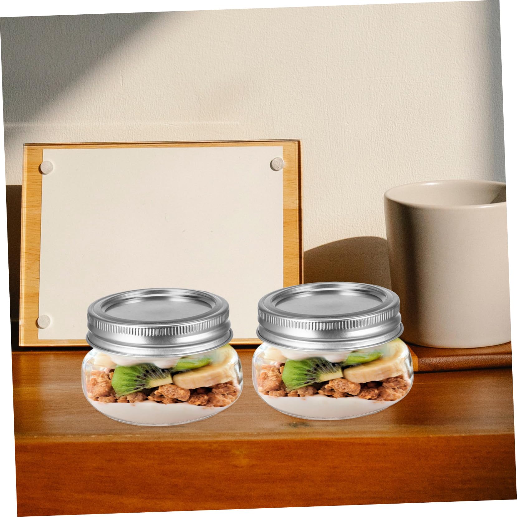 GALPADA 6stücke Glasbehälter mit Deckel für Lebensmittel Kleine Einmachgläser zum Aufbewahren von Gewürzen Marmelade Honig und Desserts Wiederverwendbar und Sperrig